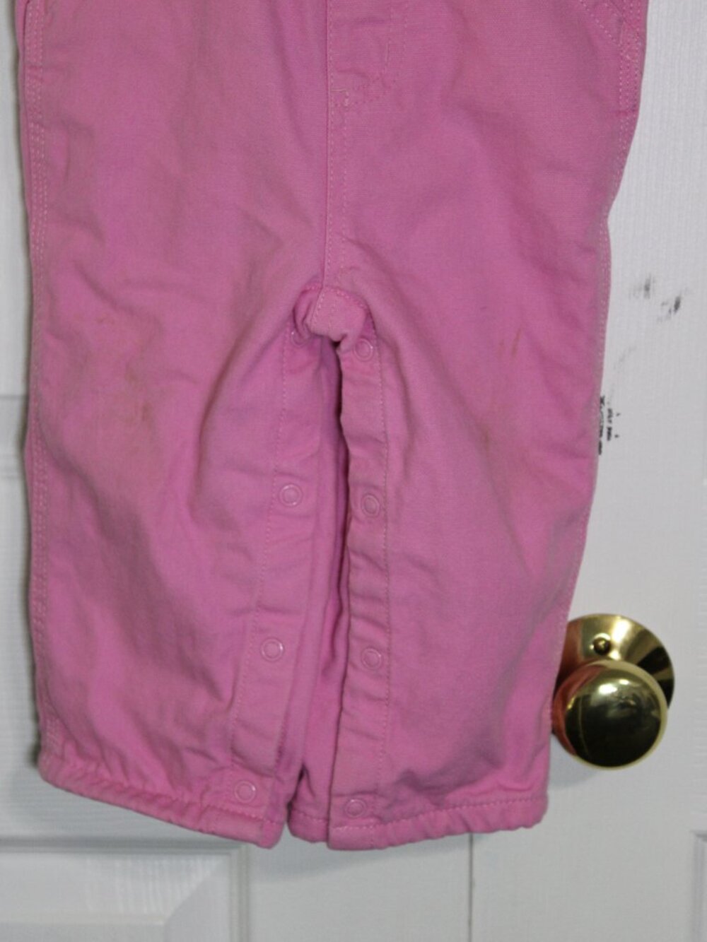 Carhartt Infant/Toddler Girl's Pink Canvas Bib Overalls Size 18M - Picture 6 of 15